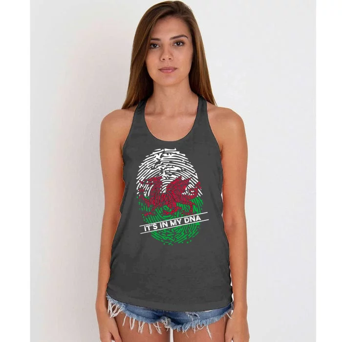 Welsh Flag Its In My Dna Cool Gift Women's Knotted Racerback Tank