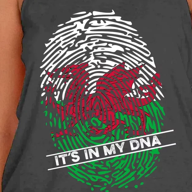 Welsh Flag Its In My Dna Cool Gift Women's Knotted Racerback Tank