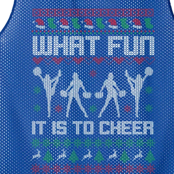 What Fun It Is To Cheer Ugly Christmas Cheerleader Costume Mesh Reversible Basketball Jersey Tank