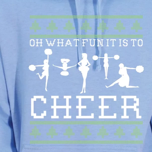 What Fun It Is To Cheer Ugly Christmas Cheerleader Costume Unisex Surf Hoodie