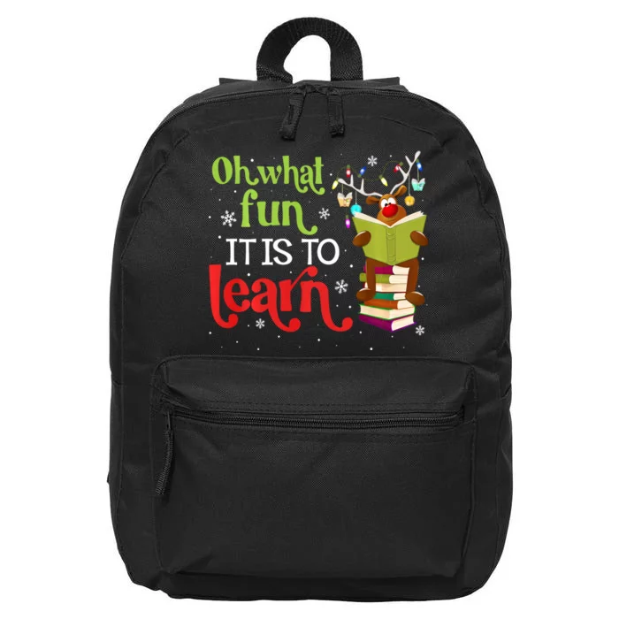 What Fun It Is To Learn Teacher Matching Christmas Long Sleeve 16 in Basic Backpack