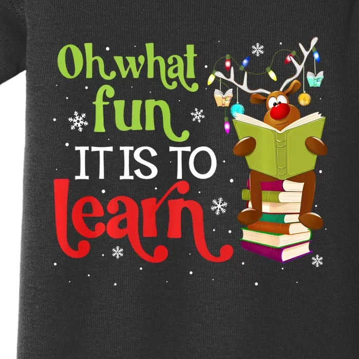 What Fun It Is To Learn Teacher Matching Christmas Long Sleeve Baby Bodysuit