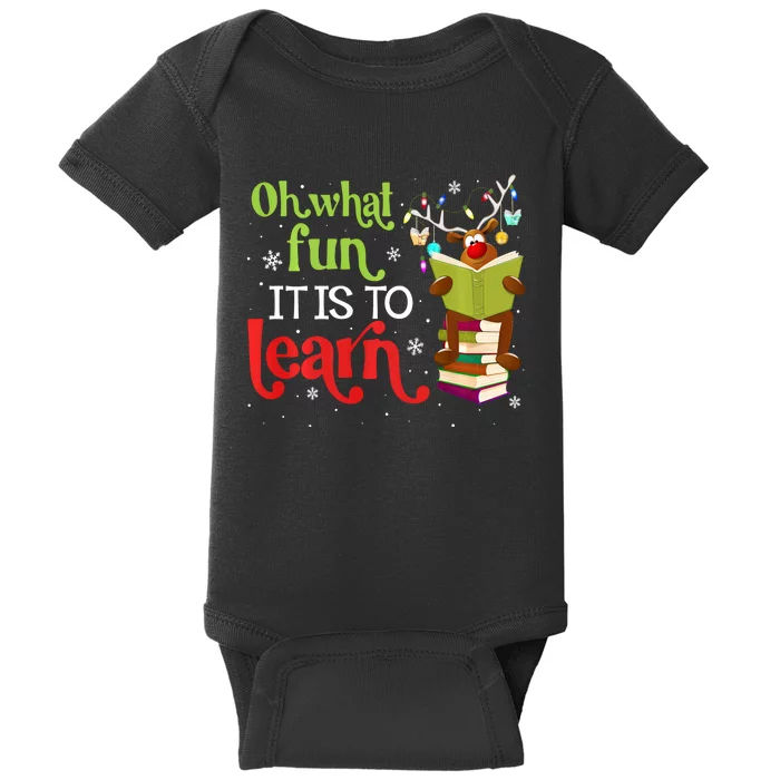 What Fun It Is To Learn Teacher Matching Christmas Long Sleeve Baby Bodysuit