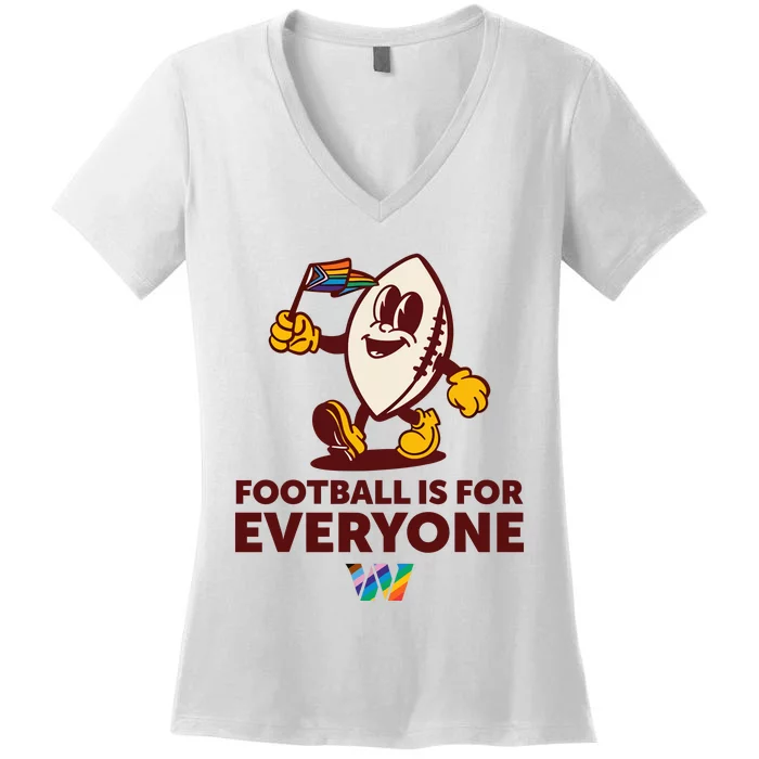 Washington Football Is For Everyone Pride 2024 Women's V-Neck T-Shirt