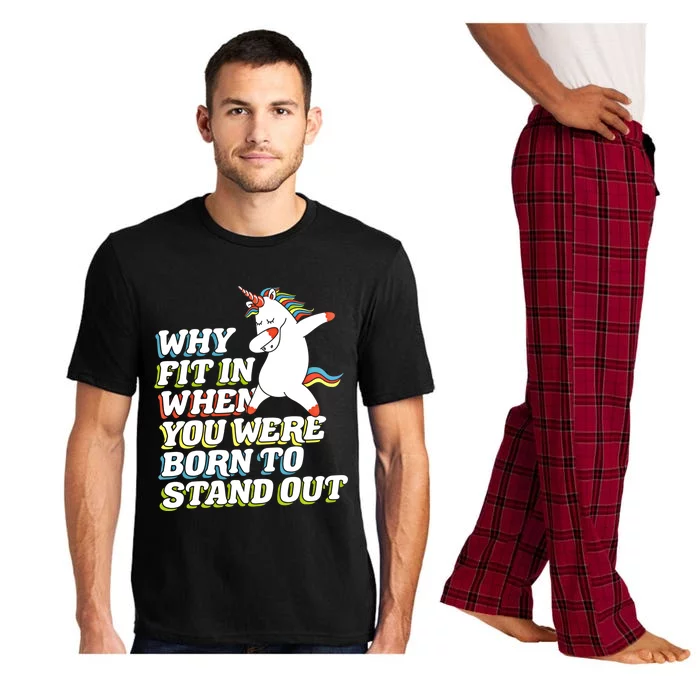 Why Fit In When You Were Born To Stand Out Autism Unicorn Meaningful Gift Pajama Set