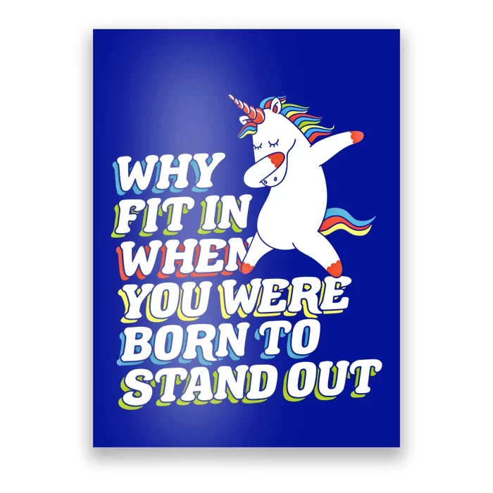 Why Fit In When You Were Born To Stand Out Autism Unicorn Meaningful Gift Poster