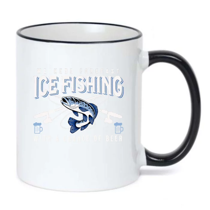 Weekend Forecast Ice Fishing and Chance Of Beer Funny Saying Black Color Changing Mug