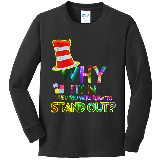 Why Fit In When You Were Born To Stand Out Reading Kids Long Sleeve Shirt