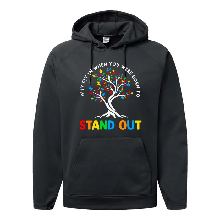 Why Fit In Autism Awareness Performance Fleece Hoodie