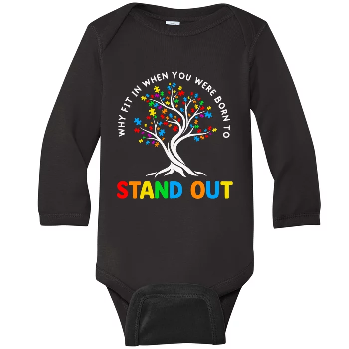 Why Fit In Autism Awareness Baby Long Sleeve Bodysuit