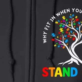 Why Fit In Autism Awareness Full Zip Hoodie