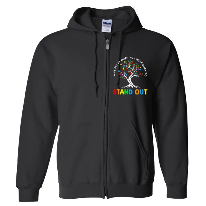 Why Fit In Autism Awareness Full Zip Hoodie