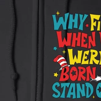 Why Fit In When You Were Born To Stand Out Autism Awareness Full Zip Hoodie