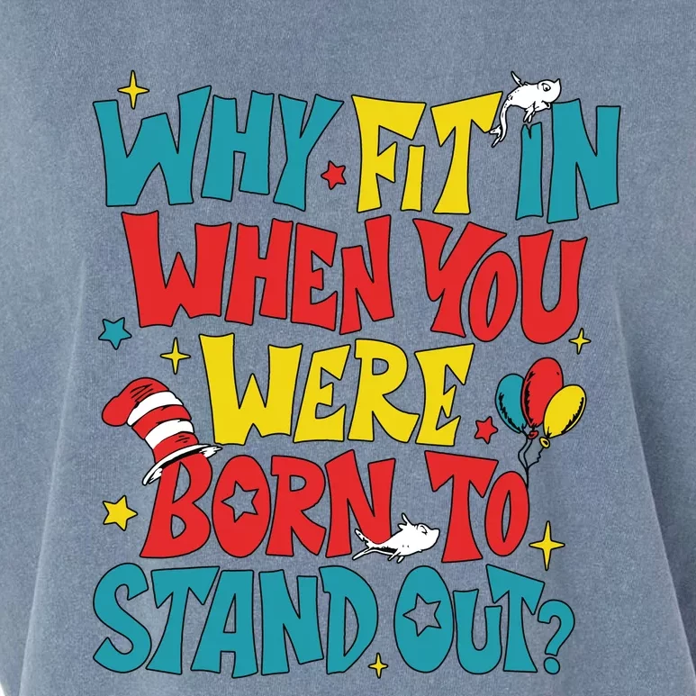 Why Fit In When You Were Born To Stand Out Autism Awareness Garment-Dyed Women's Muscle Tee