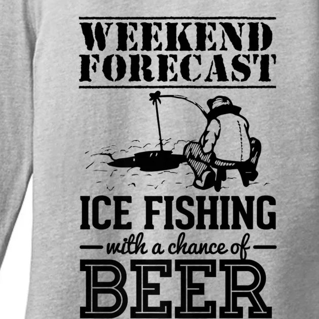 Weekend Forecast Ice Fishing With A Chance Of Beer Womens CVC Long Sleeve Shirt