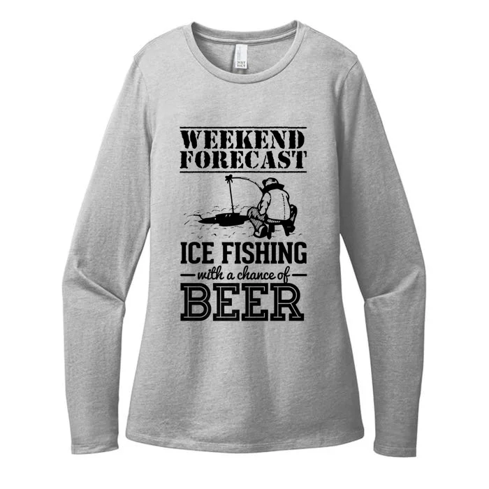 Weekend Forecast Ice Fishing With A Chance Of Beer Womens CVC Long Sleeve Shirt