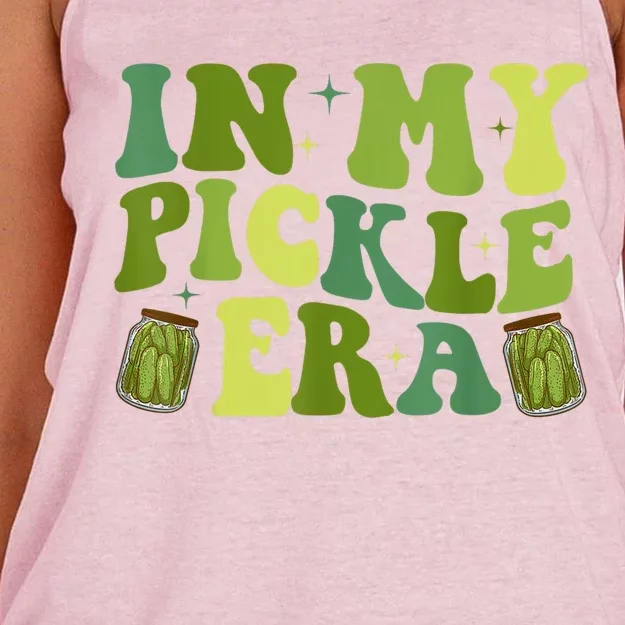 Women Funny In My Pickle Era Retro Girl Gift Women's Knotted Racerback Tank