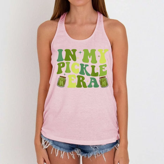 Women Funny In My Pickle Era Retro Girl Gift Women's Knotted Racerback Tank