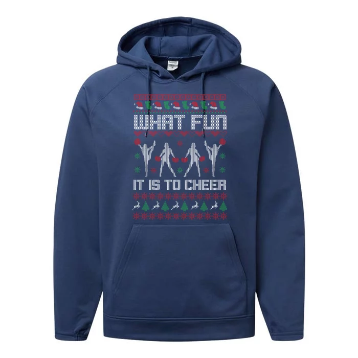 What Fun It Is To Cheer Ugly Xmas Cheerleader Costume Performance Fleece Hoodie