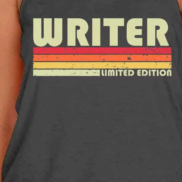 WRITER Funny Job Title Profession Birthday Worker Idea Women's Knotted Racerback Tank