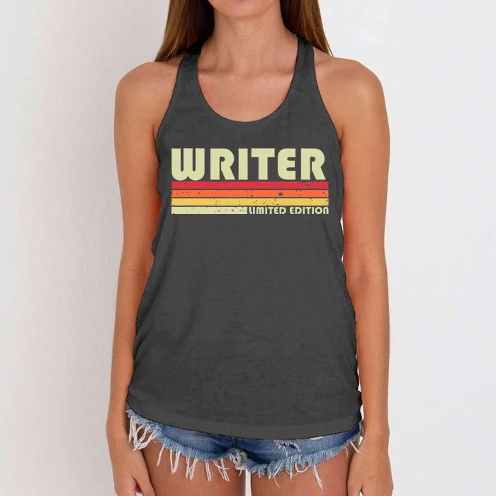 WRITER Funny Job Title Profession Birthday Worker Idea Women's Knotted Racerback Tank