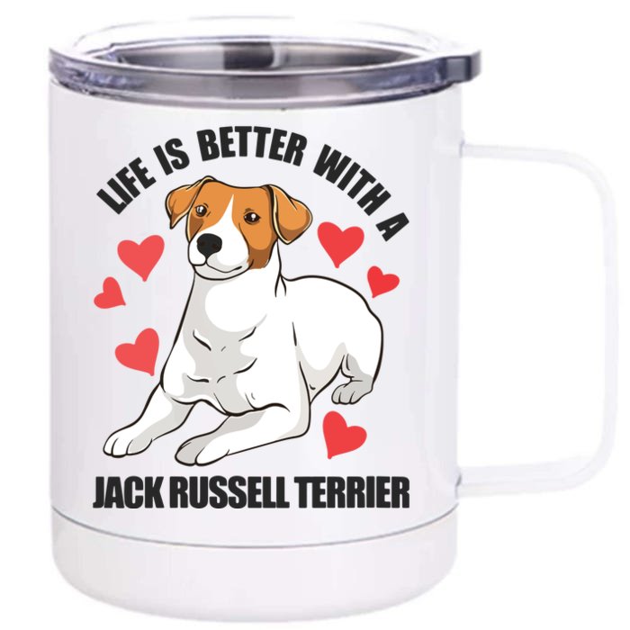 Womens Funny Jack Russel Life Is Better With A Jack Russell Terrier Front & Back 12oz Stainless Steel Tumbler Cup