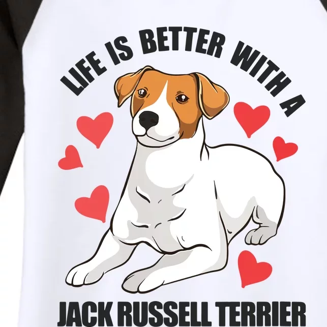 Womens Funny Jack Russel Life Is Better With A Jack Russell Terrier Women's Tri-Blend 3/4-Sleeve Raglan Shirt