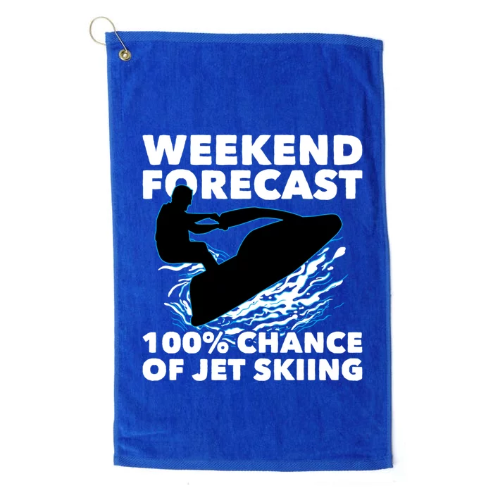 Weekend Forecast Jet Skiing Skier Motorboat Racer Great Gift Platinum Collection Golf Towel