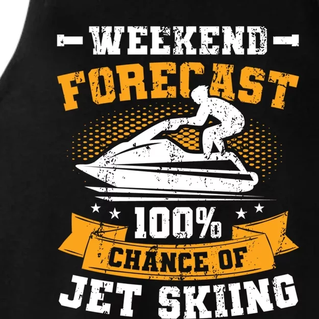 Weekend Forecast Jet Skiing Funny Jet Ski Gift Ladies Tri-Blend Wicking Tank