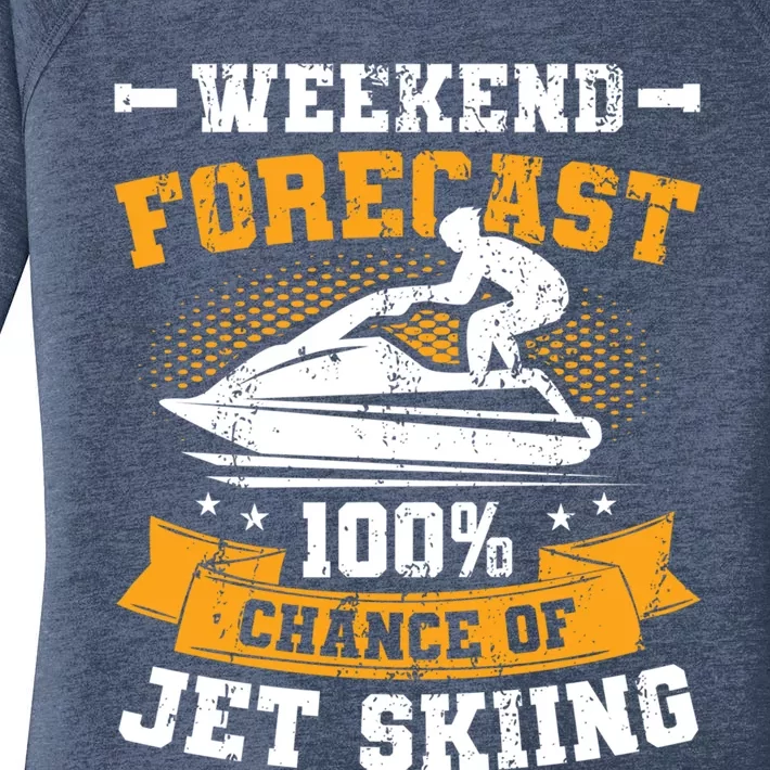 Weekend Forecast Jet Skiing Funny Jet Ski Gift Women's Perfect Tri Tunic Long Sleeve Shirt