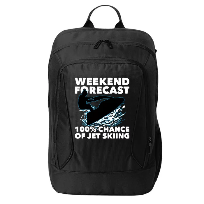 Weekend Forecast Jet Skiing Gift Skier Motorboat Racer Gift City Backpack