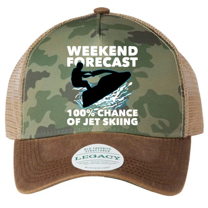 Weekend Forecast Jet Skiing Skier Motorboat Racer Gift Legacy Tie Dye Trucker Hat