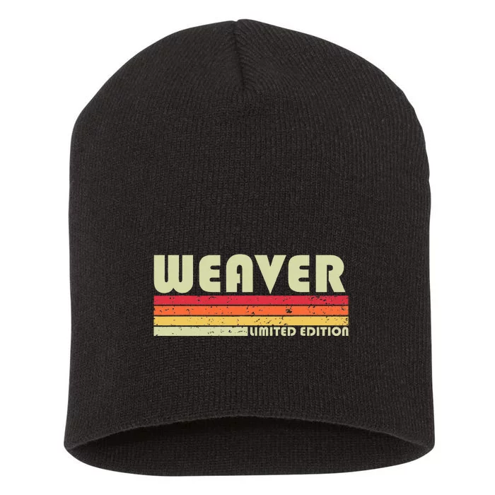 Weaver Funny Job Title Profession Birthday Worker Idea Short Acrylic Beanie