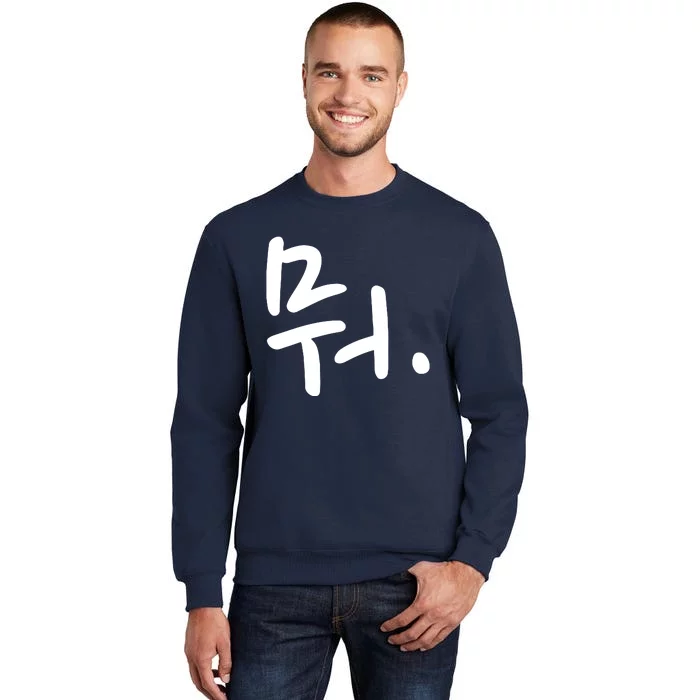 What Funny Korean Hangul Word Writing Tall Sweatshirt