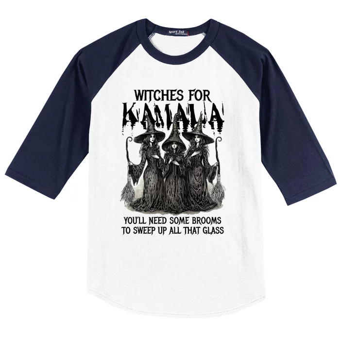 Witches For Kamala YouLl Need Some Brooms To Sweep Up All Baseball Sleeve Shirt