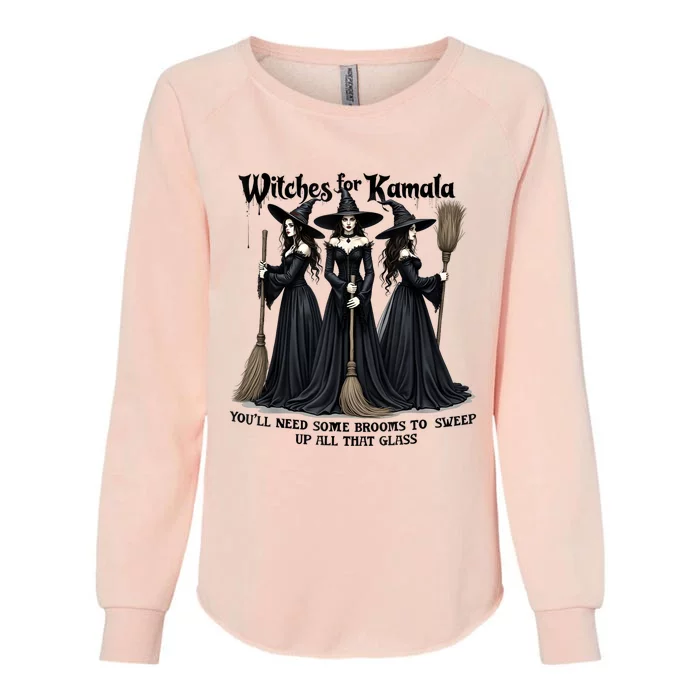 Witches For Kamala Youll Need Some Brooms To Sweep Up Womens California Wash Sweatshirt