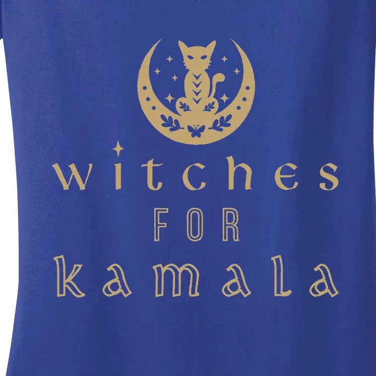 Witches For Kamala Harris Madam President Halloween Women's V-Neck T-Shirt