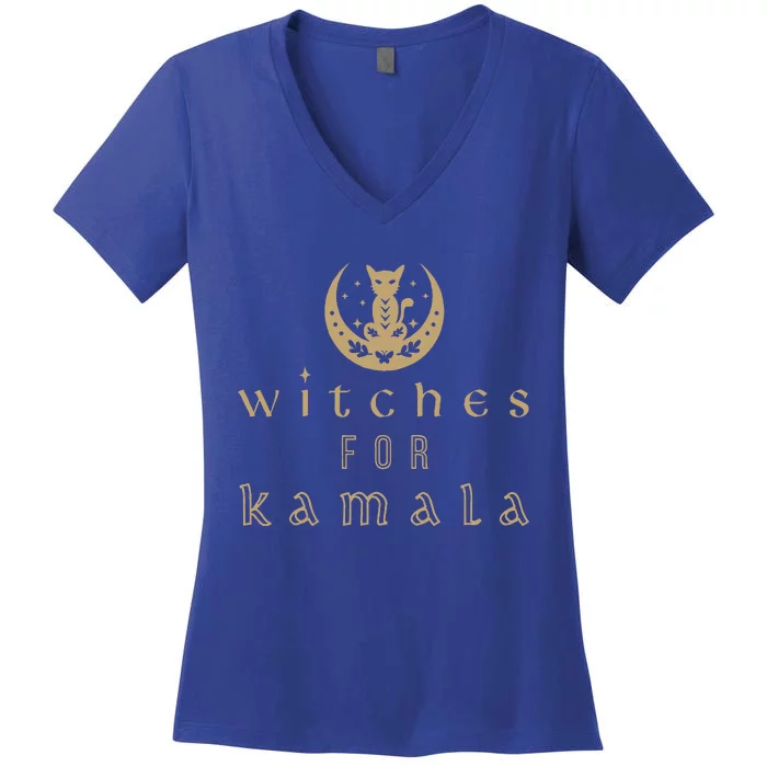 Witches For Kamala Harris Madam President Halloween Women's V-Neck T-Shirt