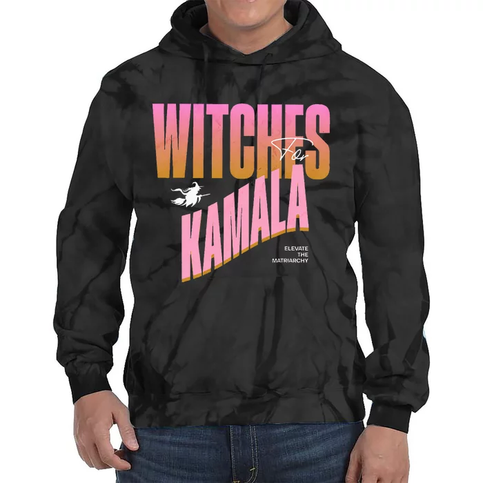 Witches For Kamala Funny Halloween 2024 Tie Dye Hoodie