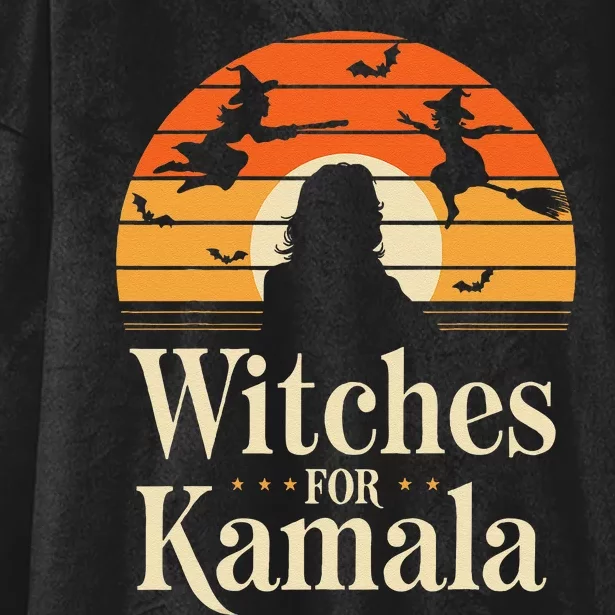 Witches For Kamala Harris Political Election 2024 Hooded Wearable Blanket