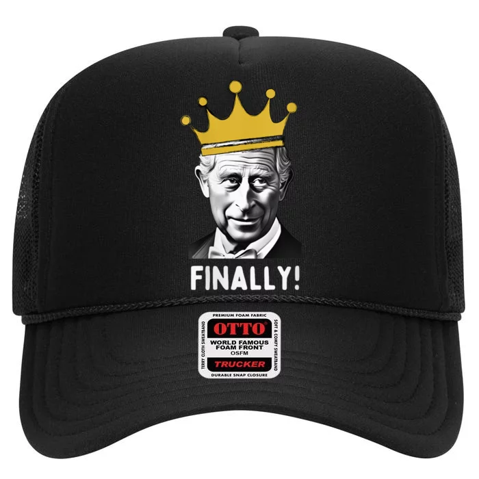 Wo Funny King Charles III Coronation Memorabilia Souvenir Party High Crown Mesh Trucker Hat