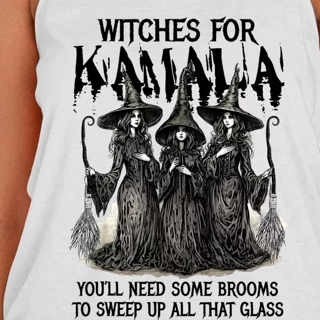 Witches For Kamala YouLl Need Some Brooms To Sweep Up All Women's Knotted Racerback Tank