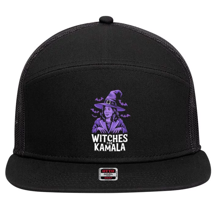 Witches For Kamala Harris Political Election 2024 Apparel 7 Panel Mesh Trucker Snapback Hat