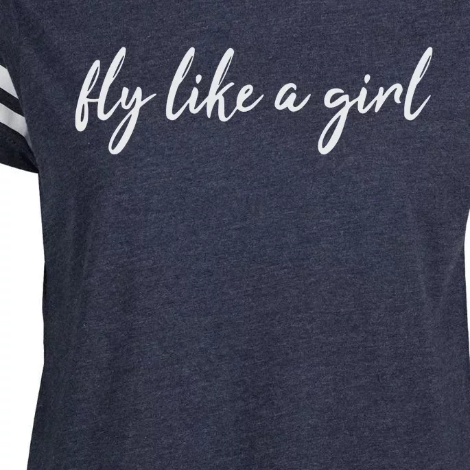 Womens Fly Like A Girl For Woman Pilot Enza Ladies Jersey Football T-Shirt