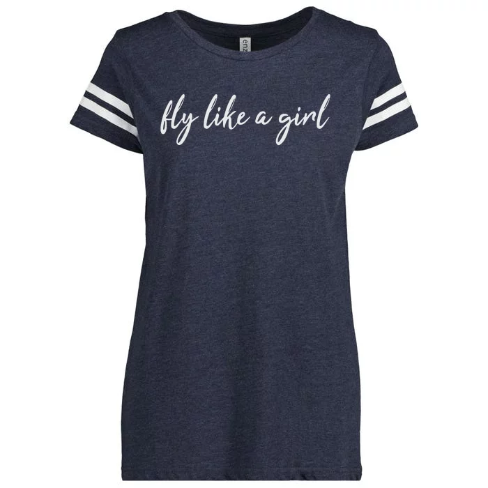 Womens Fly Like A Girl For Woman Pilot Enza Ladies Jersey Football T-Shirt