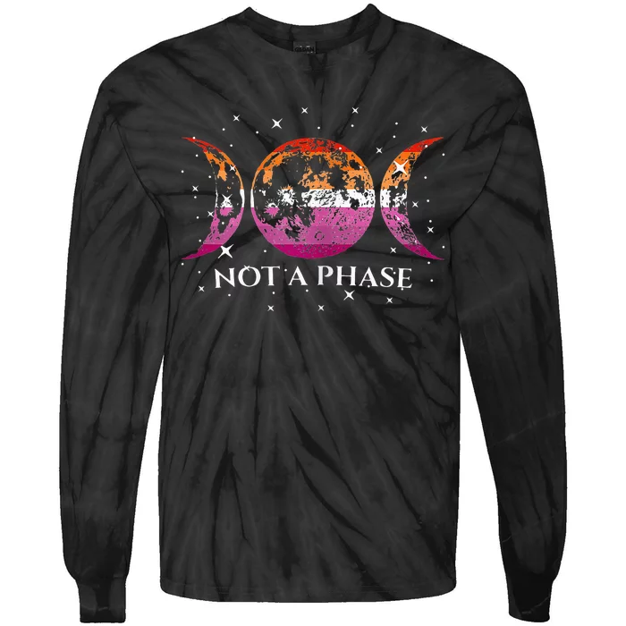 Women Funny Lesbian Pride Flag Not A Phase Tie-Dye Long Sleeve Shirt