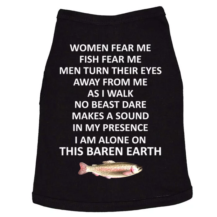 Woman Fear Me Fish Fear Me Turn Their Eyes Away From Me Gift Doggie Tank