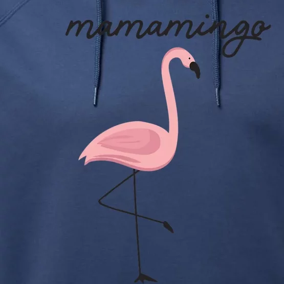 Wo Flamingo Mom Mamamingo Party Mothers Day VNeck Performance Fleece Hoodie