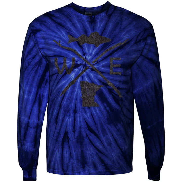 Walleye Fishing Minnesota Walleye Fishing Compass Gift Tie-Dye Long Sleeve Shirt