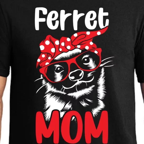 Wo Ferret Mom Red Bandanna Funny Weasel Cute Gift Pajama Set